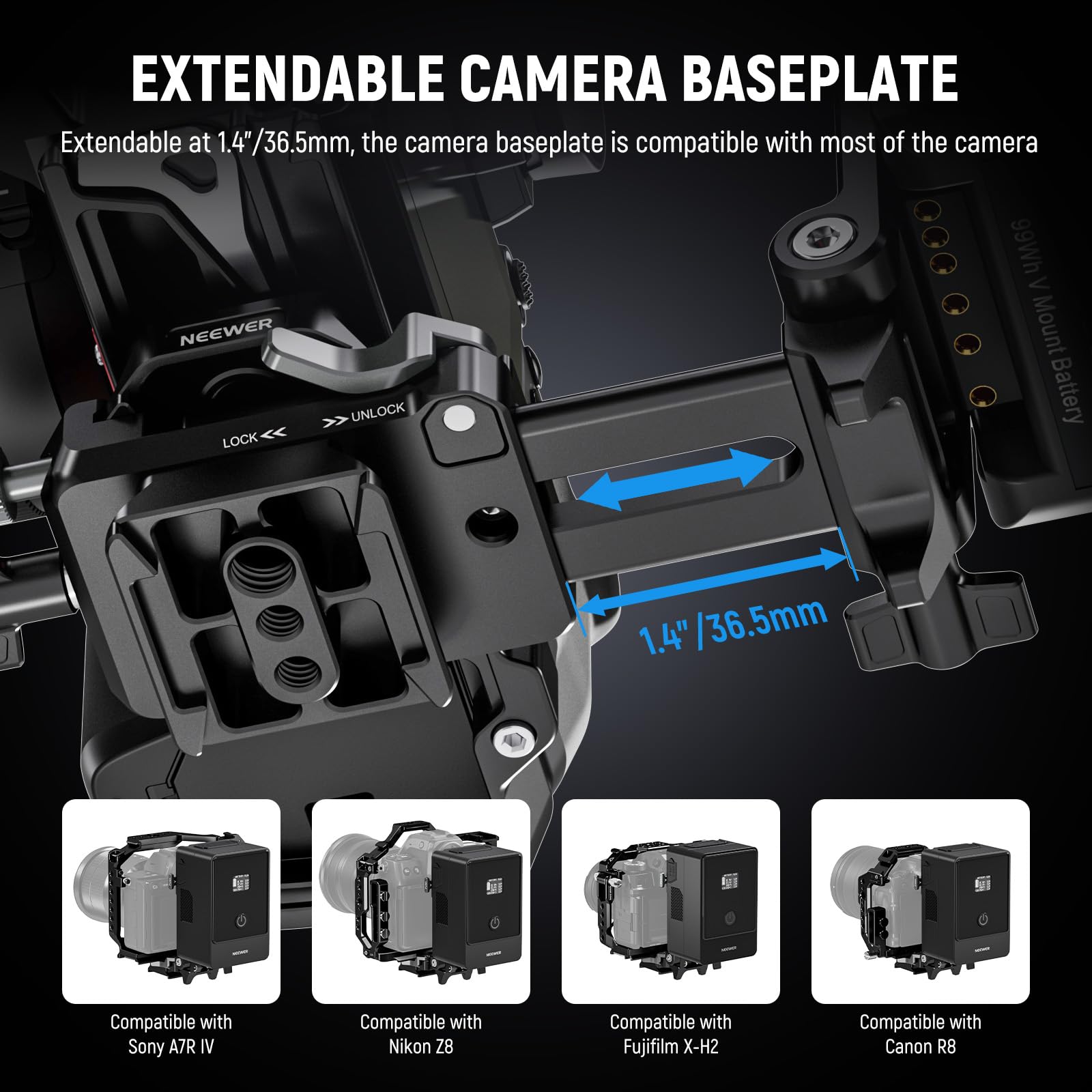 Amazon.com : NEEWER V Mount Battery Plate with Arca Type Quick